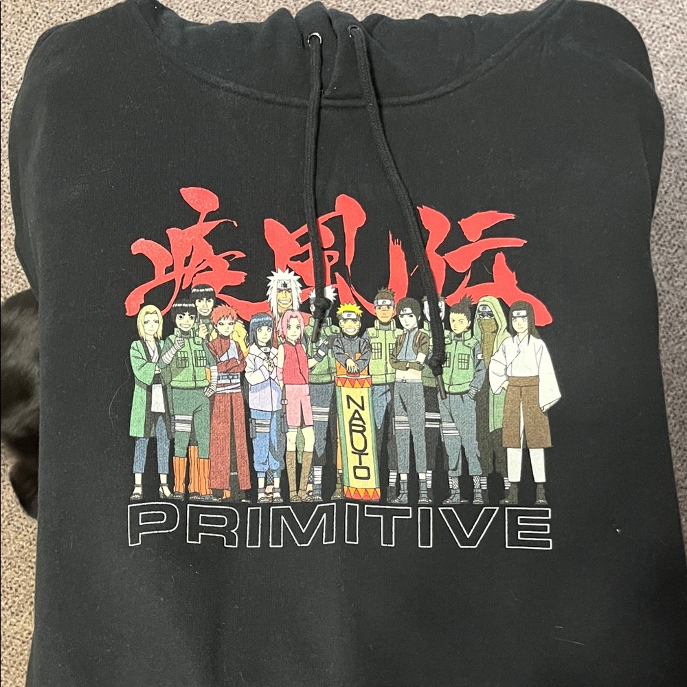 Primitive Black Hoodie with Naruto Characters